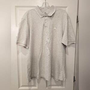 Tommy Bahama Men’s Golf Polo light gray embroidered supima cotton Shirt Size L